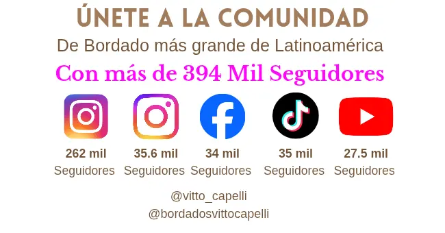Únete a la comunidad de bordado más grande de Latinoamérica - @vitto_capelli @bordadosvittocapelli